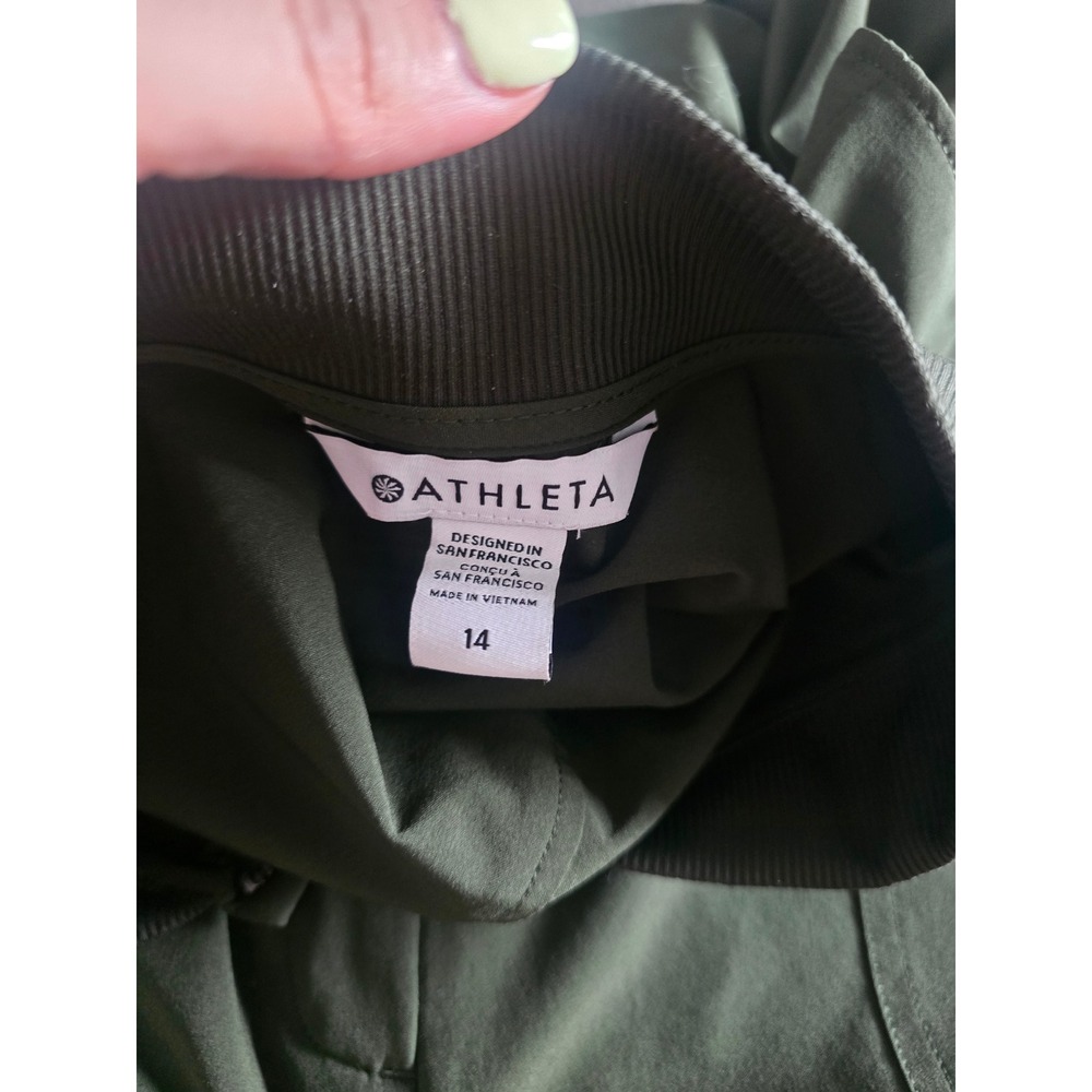 Athleta Womens Brooklyn Utility Romper Aspen Olive Green Sleeveless Zip Front 14 - Picture 5 of 8